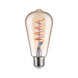 Vintage LED-Glühbirne mit spiralförmigem Filament und bernsteinfarbenem Glas für dekorative Beleuchtung