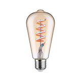 Vintage LED bulb with spiral filament and amber glass for decorative lighting and warm ambiance
