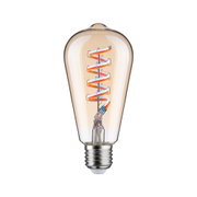 Vintage LED-Glühbirne mit spiralförmigem Filament und bernsteinfarbenem Glas für dekorative Beleuchtung