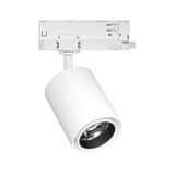 White metal LED track spotlight, modern adjustable fixture for accent lighting