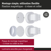 Plaque de montage magnétique blanche avec vis pour fixation flexible des luminaires LED