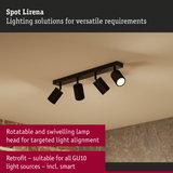 Black Spot Lirena ceiling light with four rotatable and swivelling metal lamp heads