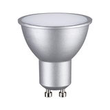 LED-Reflektorlampe mit GU10-Sockel in silbernem Aluminiumgehäuse für energiesparende Beleuchtung