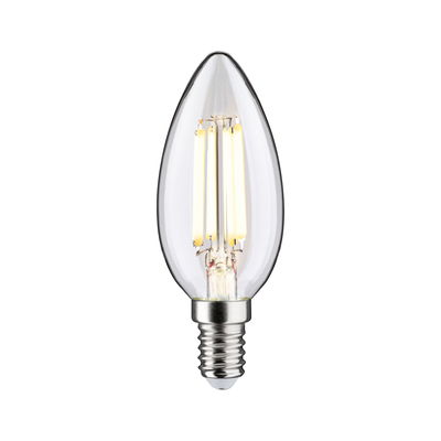 Clear glass LED candle bulb with E14 base for energy-efficient lighting solutions