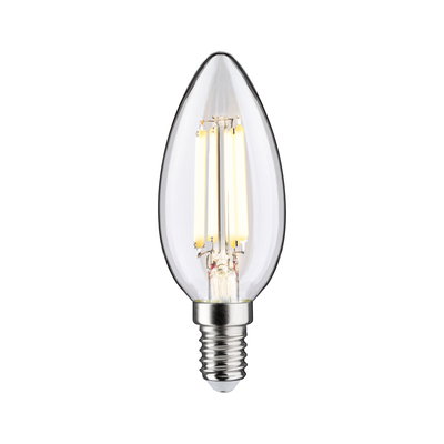 Clear glass LED candle bulb with E14 base for energy-efficient lighting solutions