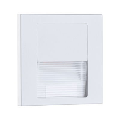 White LED wall recessed light made of plastic with transparent diffuser for energy-saving lighting