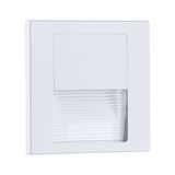 White LED wall recessed light made of plastic with transparent diffuser for energy-saving lighting