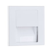 White LED wall recessed light made of plastic with transparent diffuser for energy-saving lighting