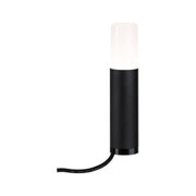 Zwarte LED-buitenlamp met witte diffuser en kabel voor tuinverlichting