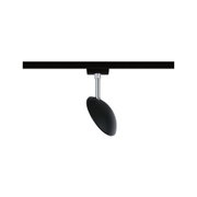 Black LED track light with adjustable metal and plastic spotlight for modern interior lighting