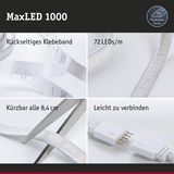 MaxLED 1000 LED-Lichtband mit rückseitigem Klebeband, 72 LEDs/m, schneidbar und einfach verbindbar