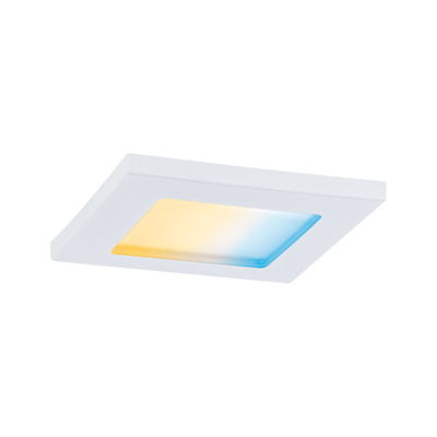 Square white LED ceiling light with warm and cool white light for modern home lighting