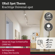 Witte URail Spot Theron plafondspot met 3-staps dimfunctie voor hoge lichtbehoefte