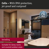 Modern bathroom featuring Calla LED ceiling light with IP65 protection, suitable for damp rooms
