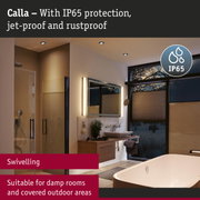 Modern bathroom featuring Calla LED ceiling light with IP65 protection, suitable for damp rooms