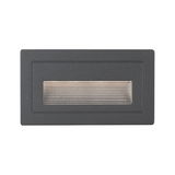 Rectangular anthracite LED wall recessed light with stepped opening for accent lighting