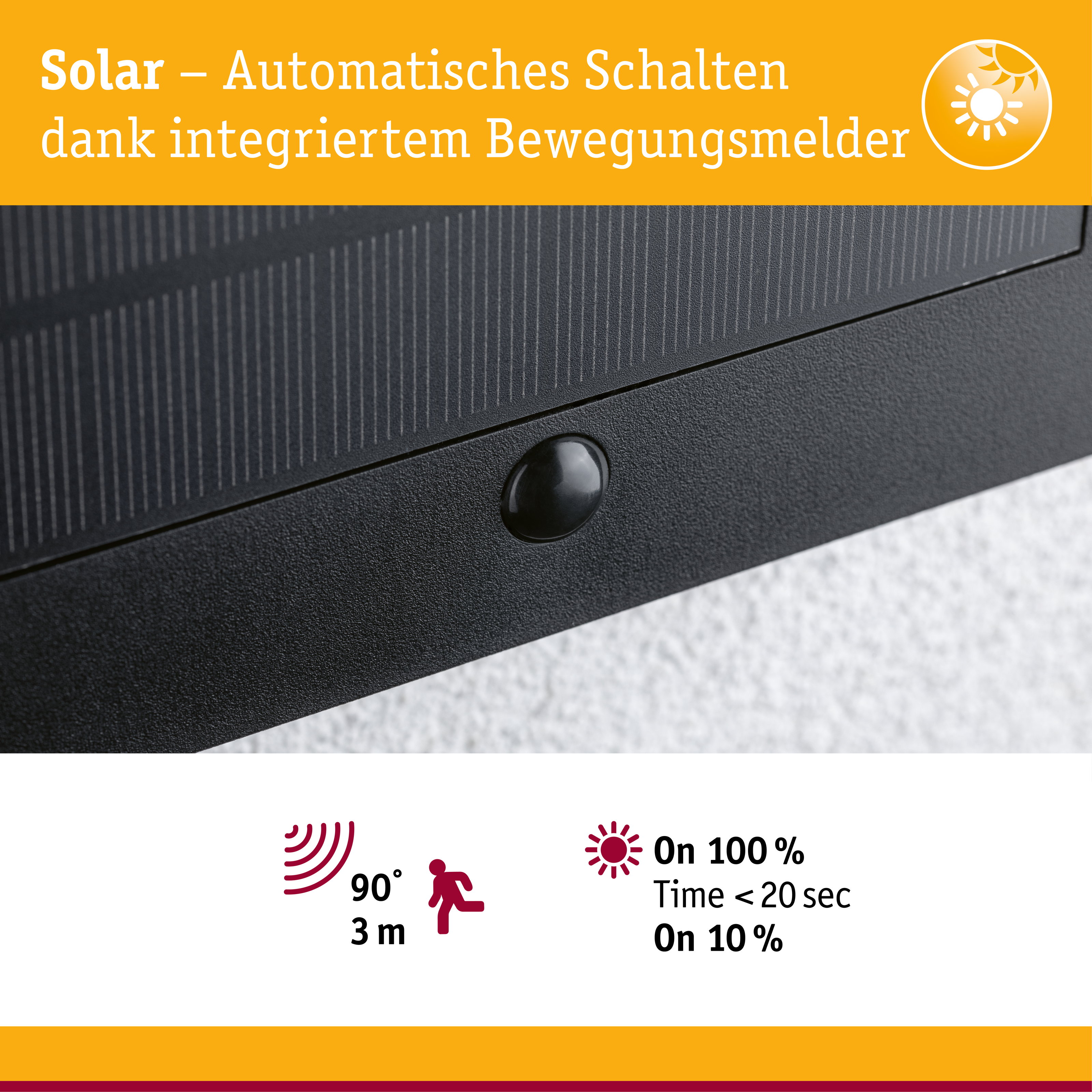 Solar LED Hausnummernleuchte Neda Bewegungsmelder insektenfreundlich IP44 2200K 18lm Anthrazit