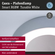 Casca plafondlamp grijs met slimme RGBW-verlichting en IP44-classificatie voor veelzijdige verlichting