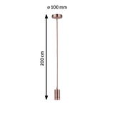 Kobberfarvet metalpendel med 200 cm ledning og 100 mm loftmontering til boligindretning