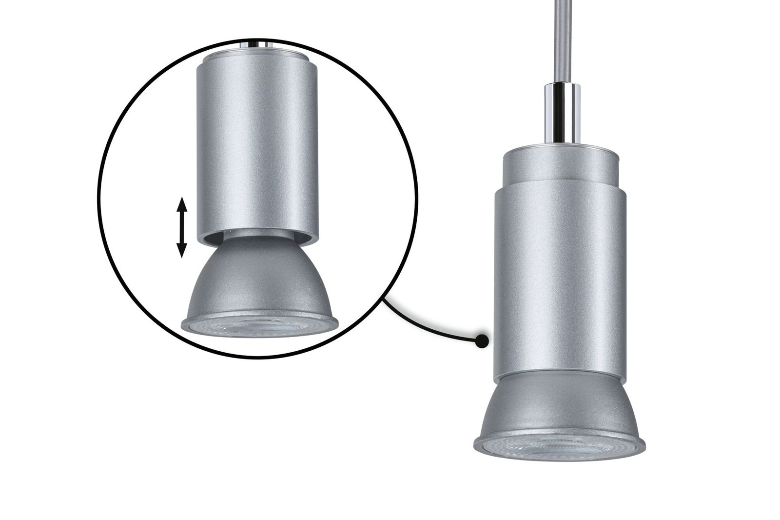 URail Pendants Runa GU10 max. 10W dimmable 230V Chrome matt