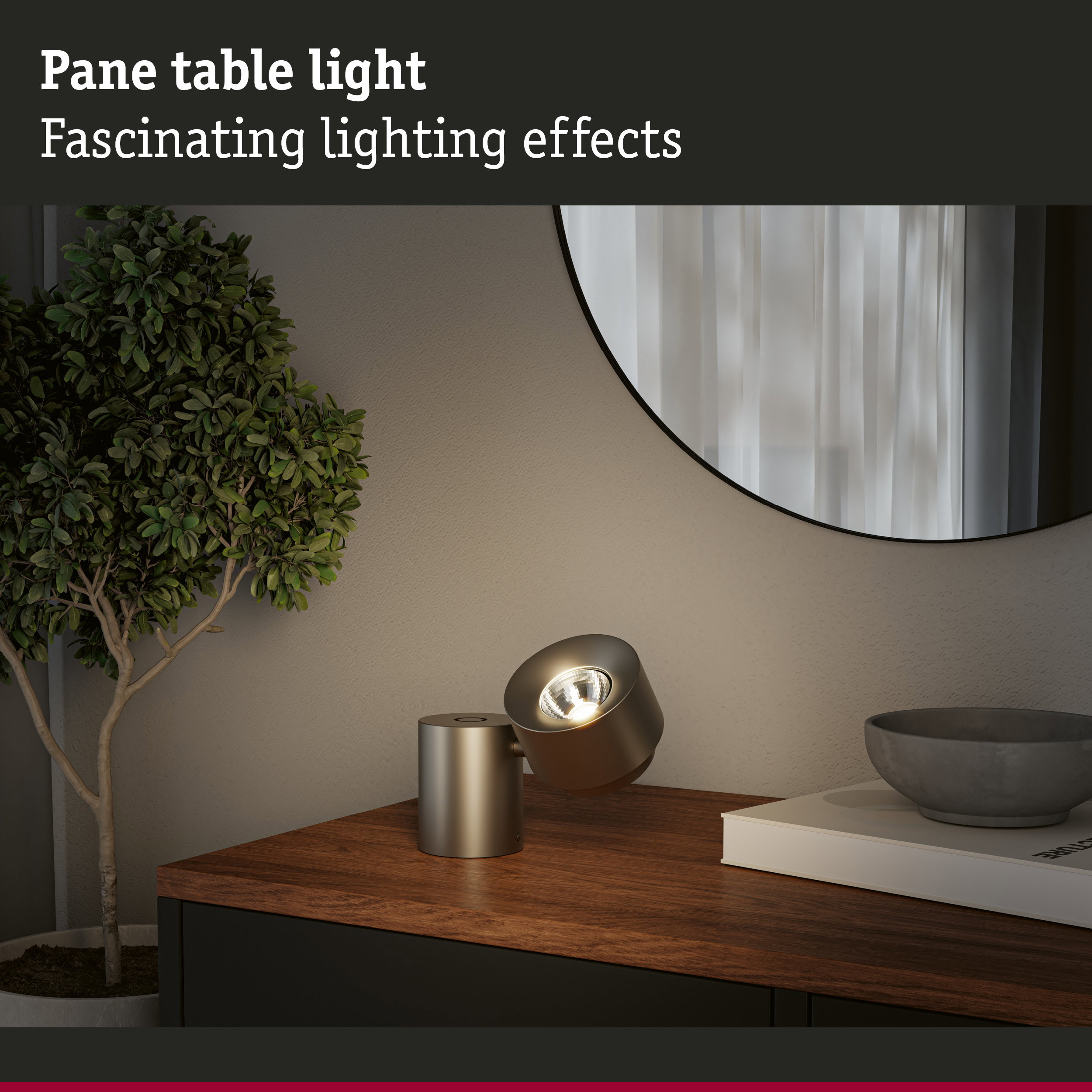 LED Table lamp 3-Step-Dim Pane 2700K 328lm 3W Titanium