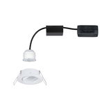 Weißer LED-Einbaustrahler mit schwarzem Kabel und Treiber für energiesparende Deckenbeleuchtung