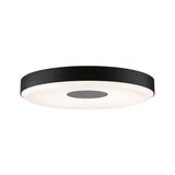 Runde Deckenleuchte mit schwarzem Metallrand und weißem Diffusor, moderne LED Innenbeleuchtung