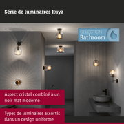 Luminaires Ruya pour salle de bain en verre cristal et noir mat au design moderne