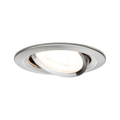 Rundstrahler aus gebürstetem Edelstahl mit schwenkbarem Spot für flexible LED-Beleuchtung