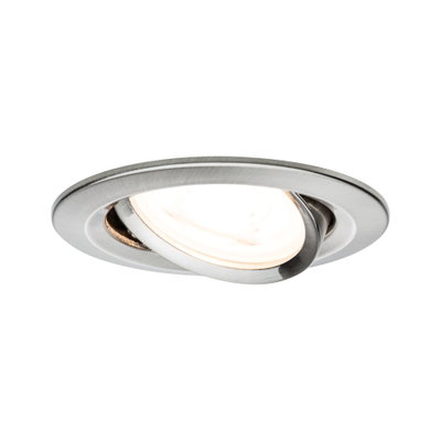 Rundstrahler aus gebürstetem Edelstahl mit schwenkbarem Spot für flexible LED-Beleuchtung