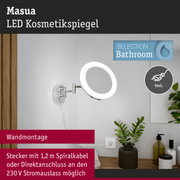 Masua LED Kosmetikspiegel mit Wandmontage und 1,2 m Spiralkabel für Badezimmerbeleuchtung