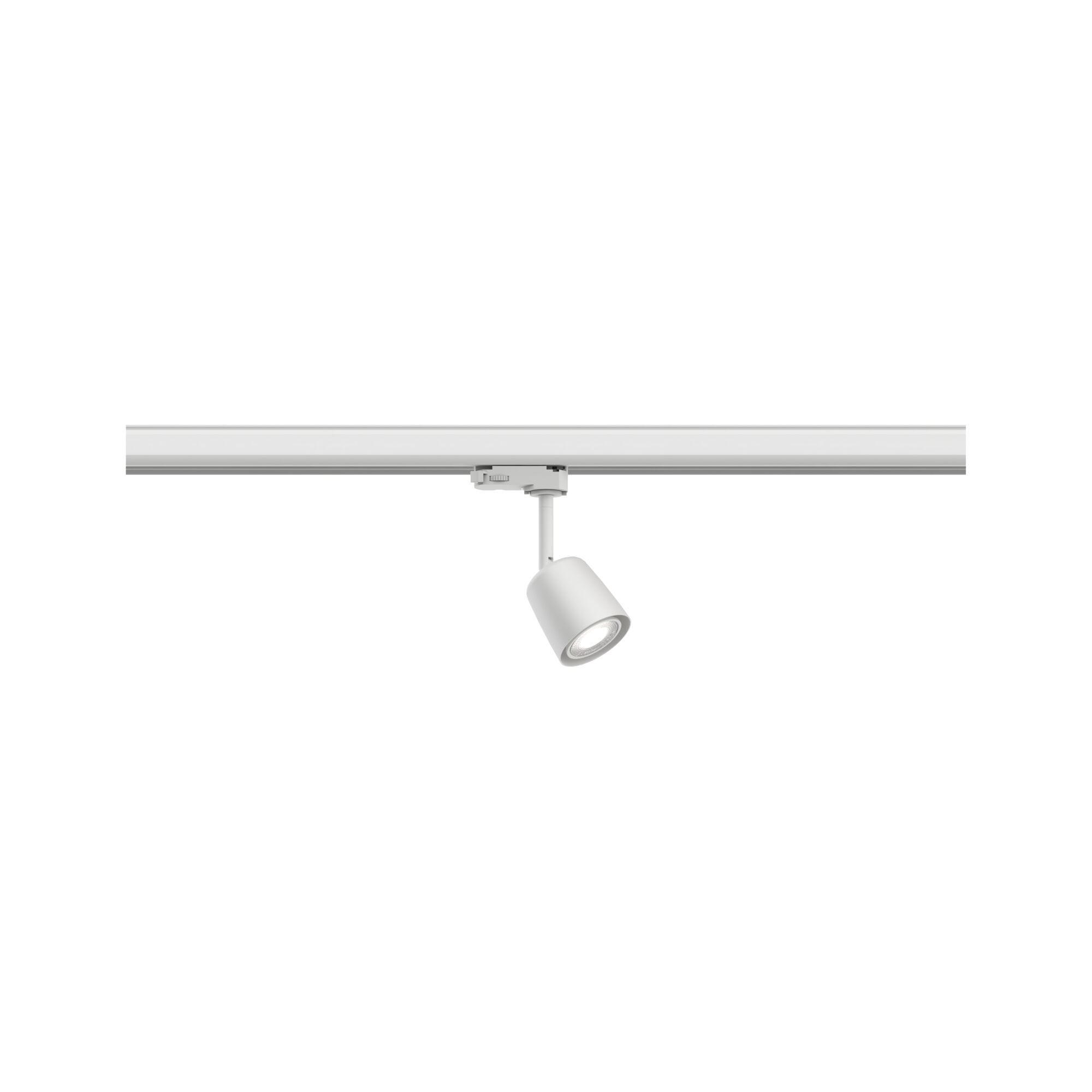 Spot LED blanc en métal sur rail pour un éclairage flexible des pièces