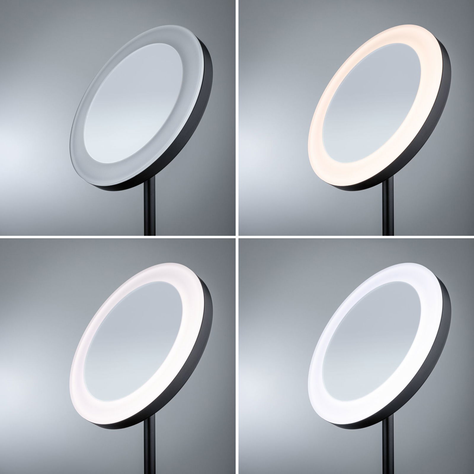 LED Vanity mirror Masua IP44 White Switch 55lm 230V 4W Black matt