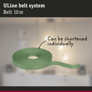Green ULine textile belt, 10 meters long, can be shortened individually for versatile uses