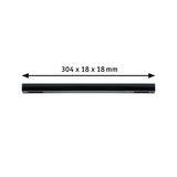 Zwarte metalen LED-strip van 304 x 18 x 18 mm voor moderne verlichtingsoplossingen