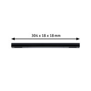 Zwarte metalen LED-lichtbalk van 304 x 18 x 18 mm voor moderne verlichting