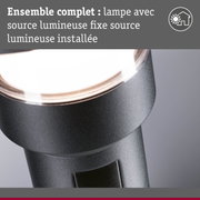 Gros plan d'une lampe noire avec source lumineuse fixe et boîtier mat pour éclairage intérieur