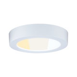 Round white LED ceiling light with warm and cool white light for modern indoor lighting