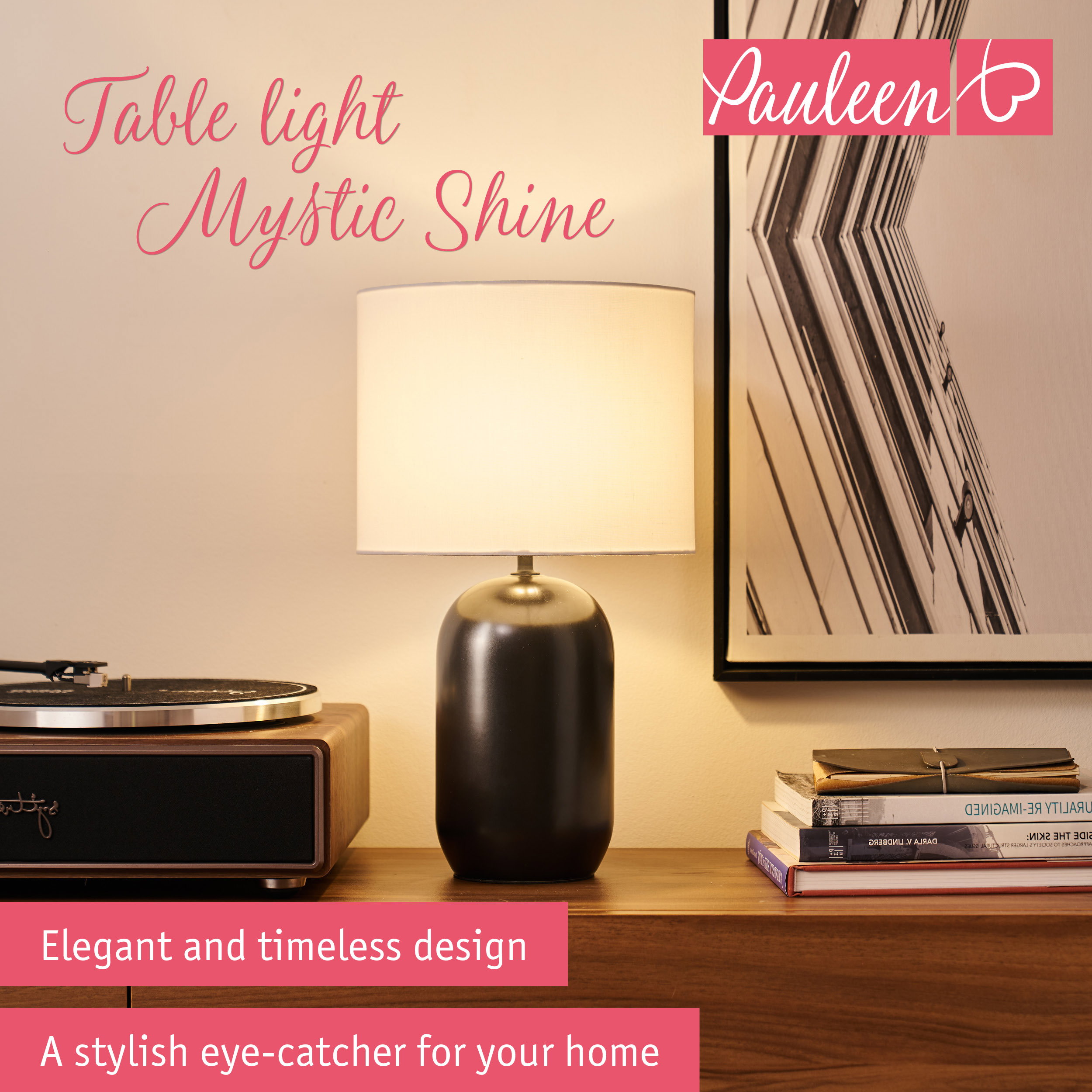 Paulmann Pauleen Table lamp Mystic Shine E14 max. 20W White/Black