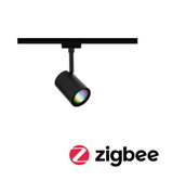 Schwarzer LED-Spot aus Metall mit RGB-Farbwechsel für Zigbee Smart Home Beleuchtung