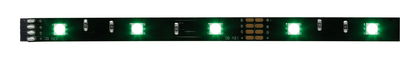 Zwarte LED-strip met groene LEDs en 12V DC aansluiting voor veelzijdige verlichtingsoplossingen