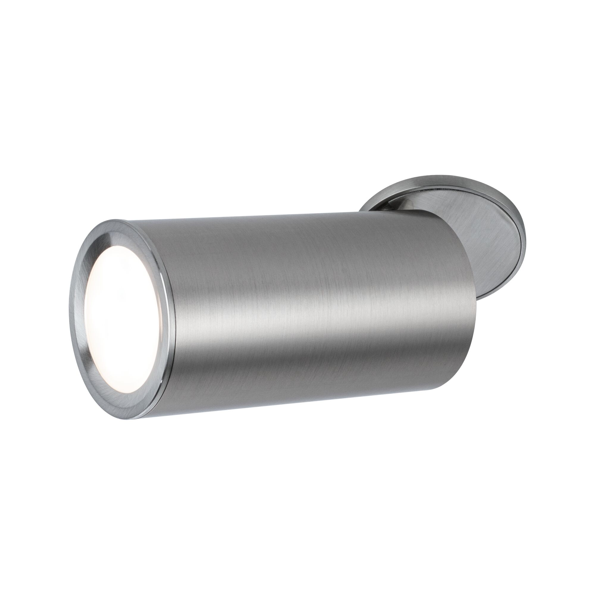 Modern LED wall spotlight in brushed stainless steel silver for accent lighting