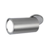 Modern LED wall spotlight in brushed stainless steel silver for accent lighting