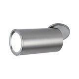 Modern LED wall spotlight in brushed stainless steel silver for accent lighting