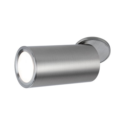 Modern LED wall spotlight in brushed stainless steel silver for accent lighting