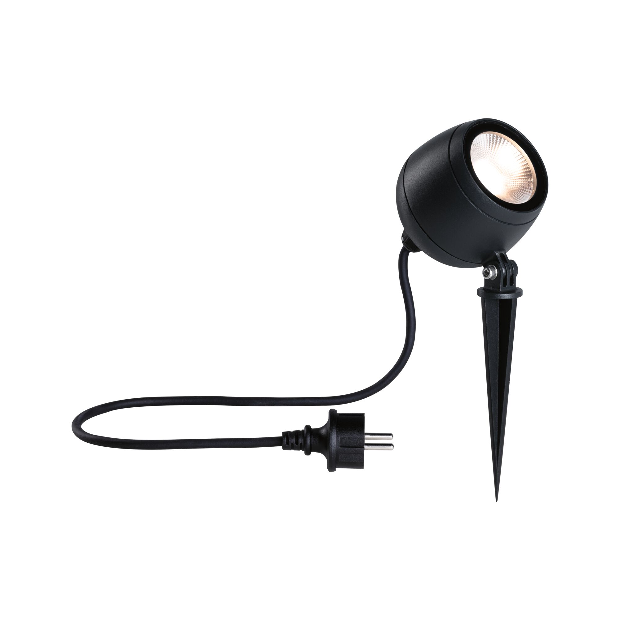 Projecteur de jardin LED Kikolo IP65 90mm 3000K 8W 500lm 230V 60° Anthracite Aluminium/Matière plastique Projecteur LED de jardin noir avec piquet et câble pour éclairage extérieur et d'accentuation