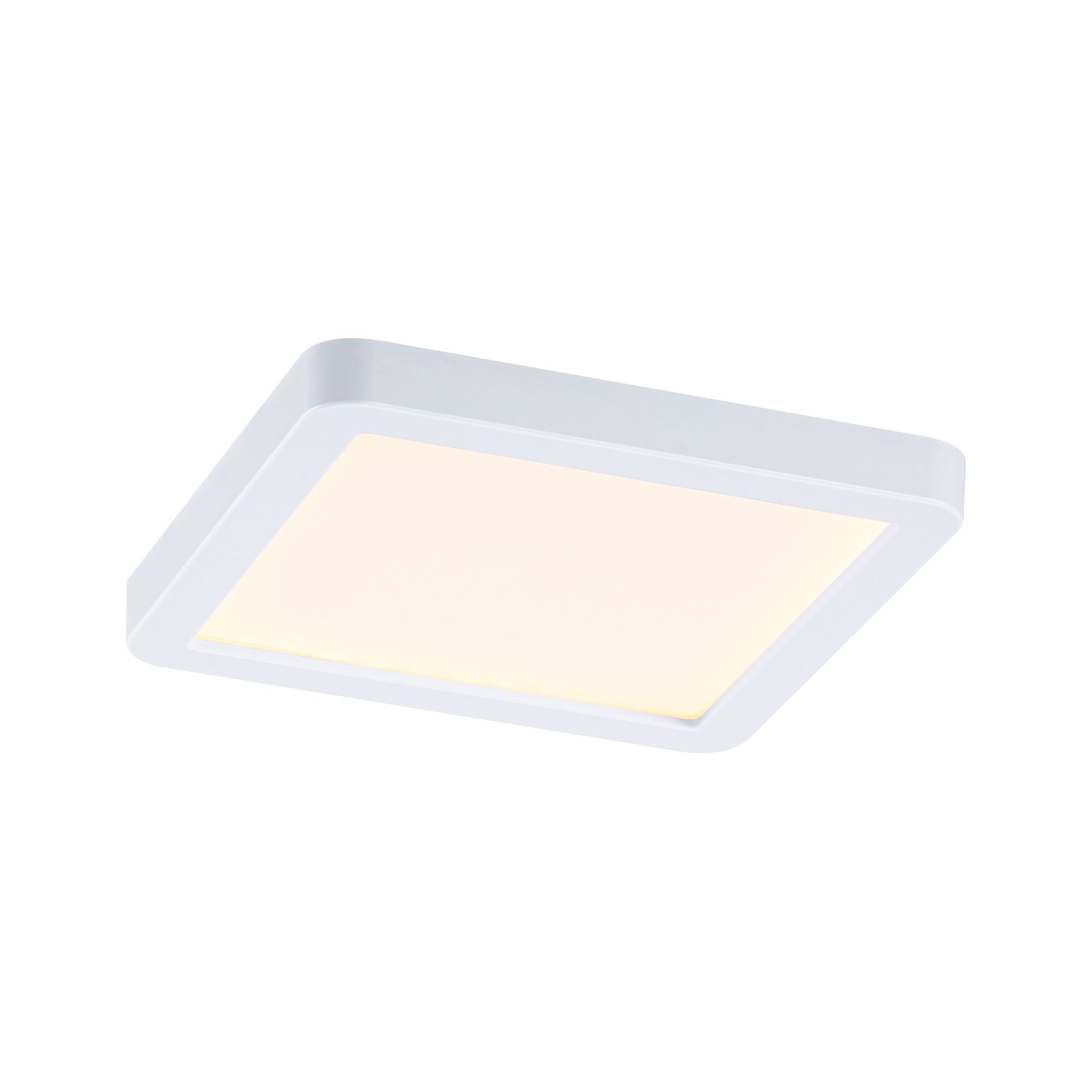 Quadratische LED-Deckenleuchte in Weiß mit warmweißem Licht für moderne Wohnräume