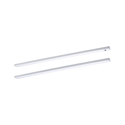 Two slim white aluminum LED strips for modern indoor lighting and energy-efficient illumination.