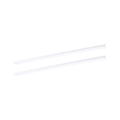 Two white aluminum LED light strips for modern indoor lighting and energy-efficient illumination