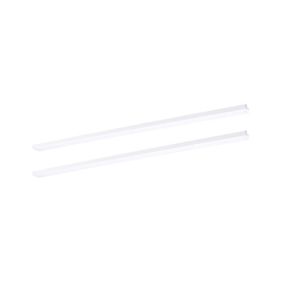 Two white aluminum LED light strips for modern indoor lighting and energy-efficient illumination